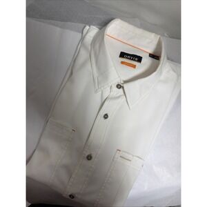 Orvis Mens Short Sleeve Active Wear XL Button Down White Pockets Sports Fishing